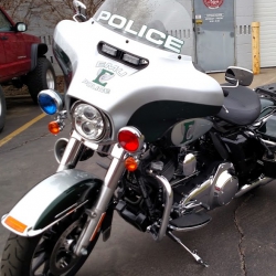 Vinyl Lettering on an EMU Police Department Motorcycle