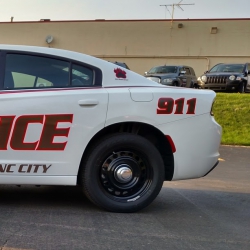 Red and Brown Grand Blanc City Police Car Graphics