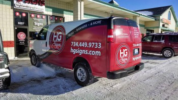 The fully-wrapped HG Signs van