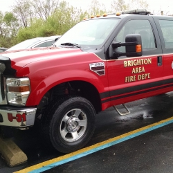 Vinyl Graphics Installed on Brighton Fire's Truck